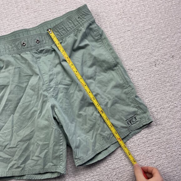 RVCA Board Shorts Mens Sz M Mint Green Swim Trunks Surf Beach Summer Skater - Picture 8 of 13